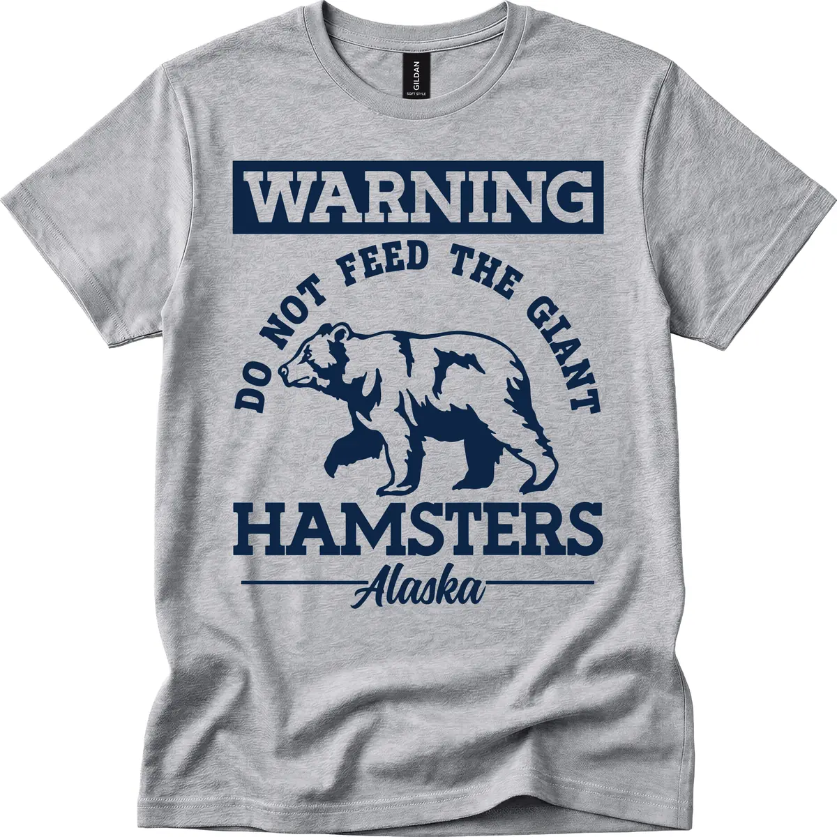 Do Not Feed The Giant Hamsters Alaska T-Shirt in Sport Grey