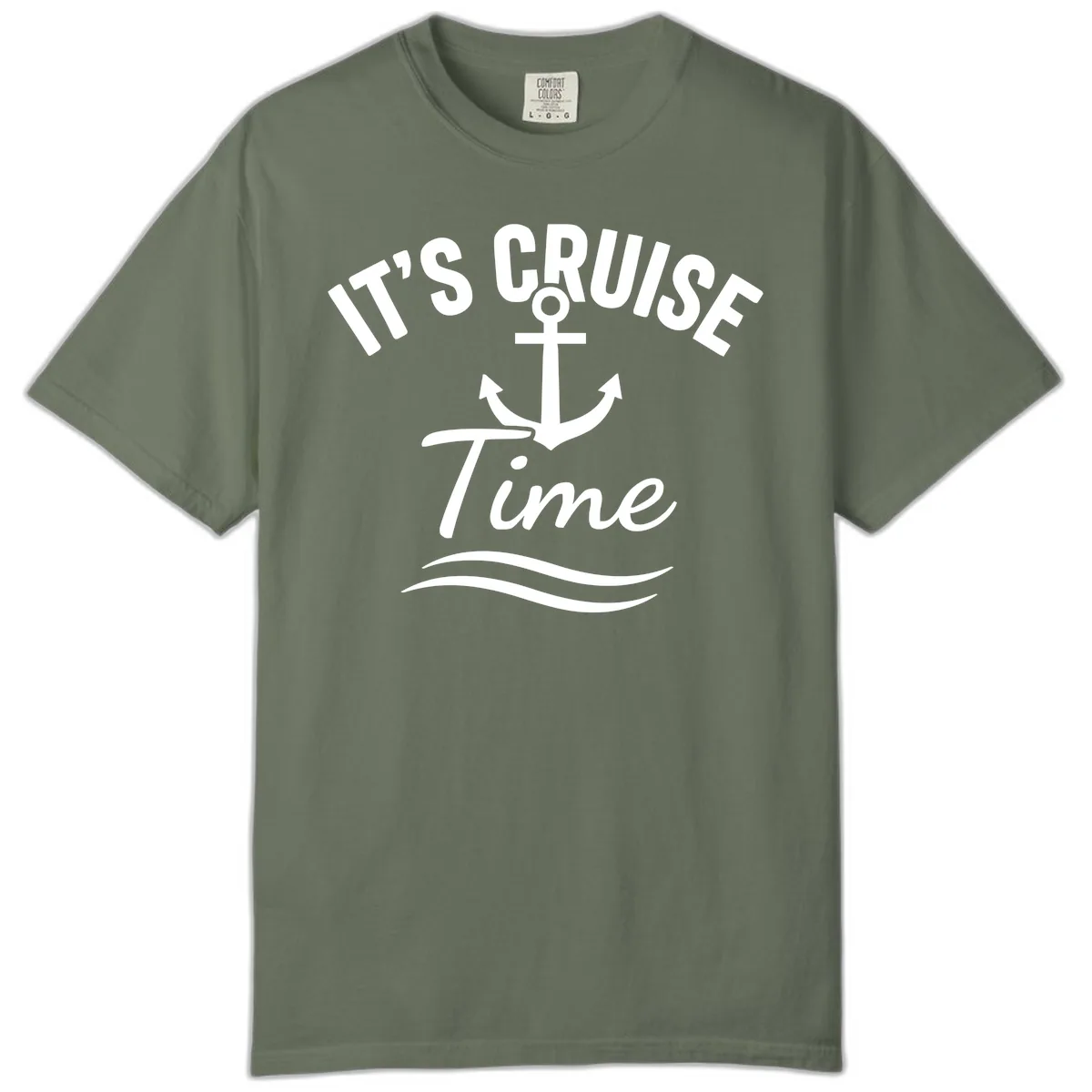 It's Cruise Time Anchor Comfort Color in Moss