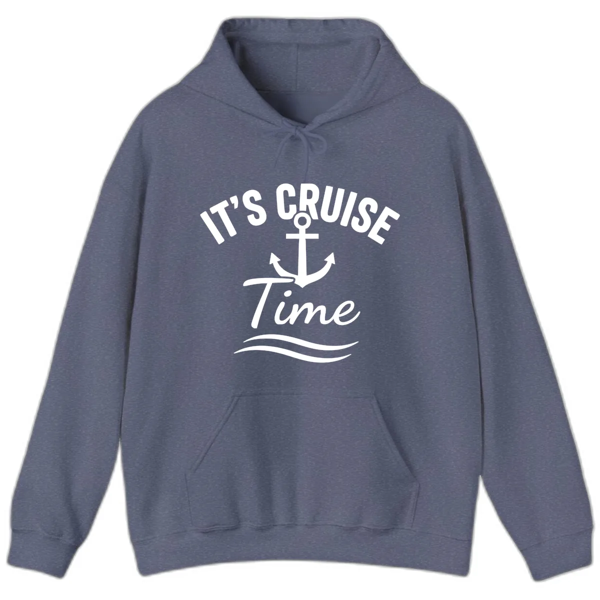 It's Cruise Time Anchor Hoodie in Heather Navy