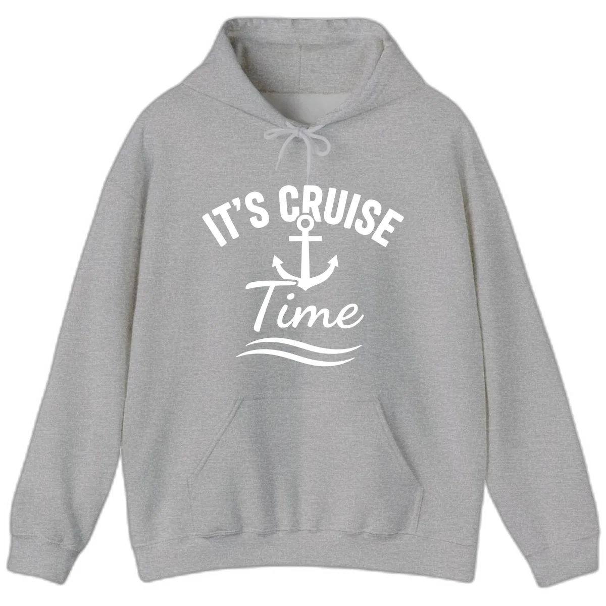 It's Cruise Time Anchor Hoodie in Sport Grey