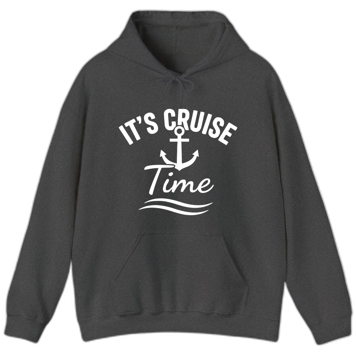 It's Cruise Time Anchor Hoodie in Dark Heather