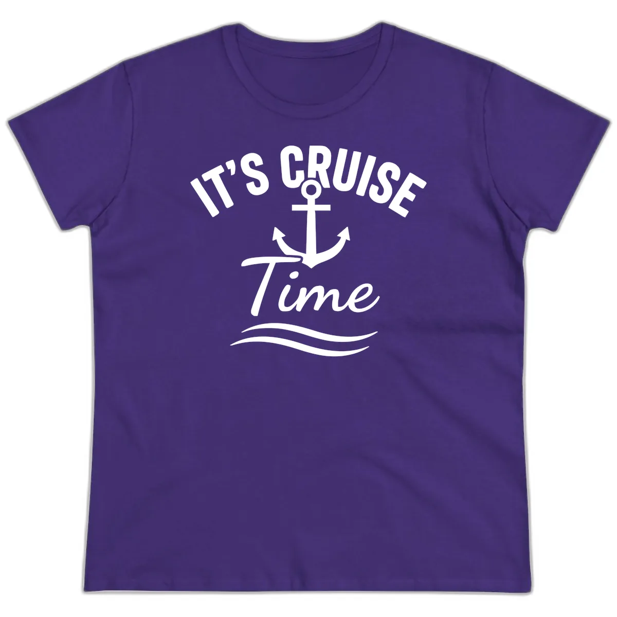 It's Cruise Time Anchor Ladies Tee in Purple