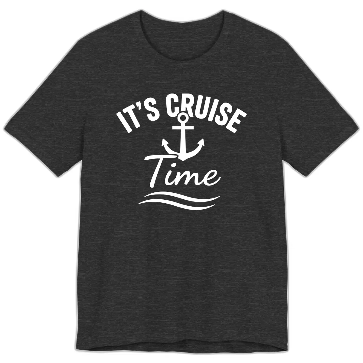 It's Cruise Time Anchor Premium T-Shirt in Dark Grey Heather