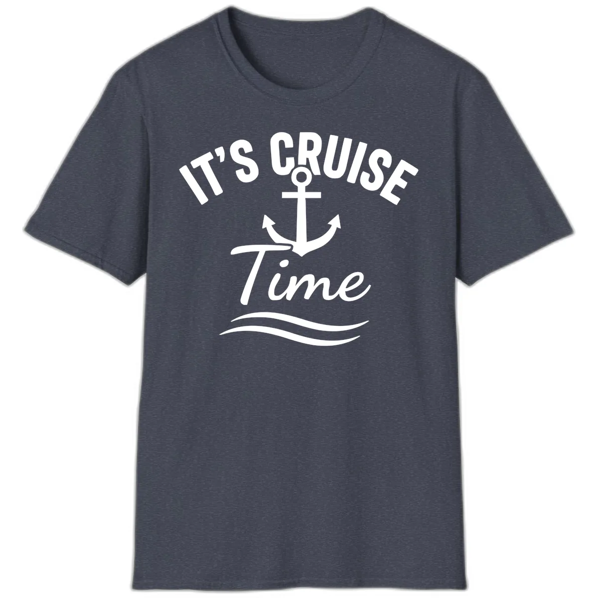 It's Cruise Time Anchor T-Shirt in Heather Navy