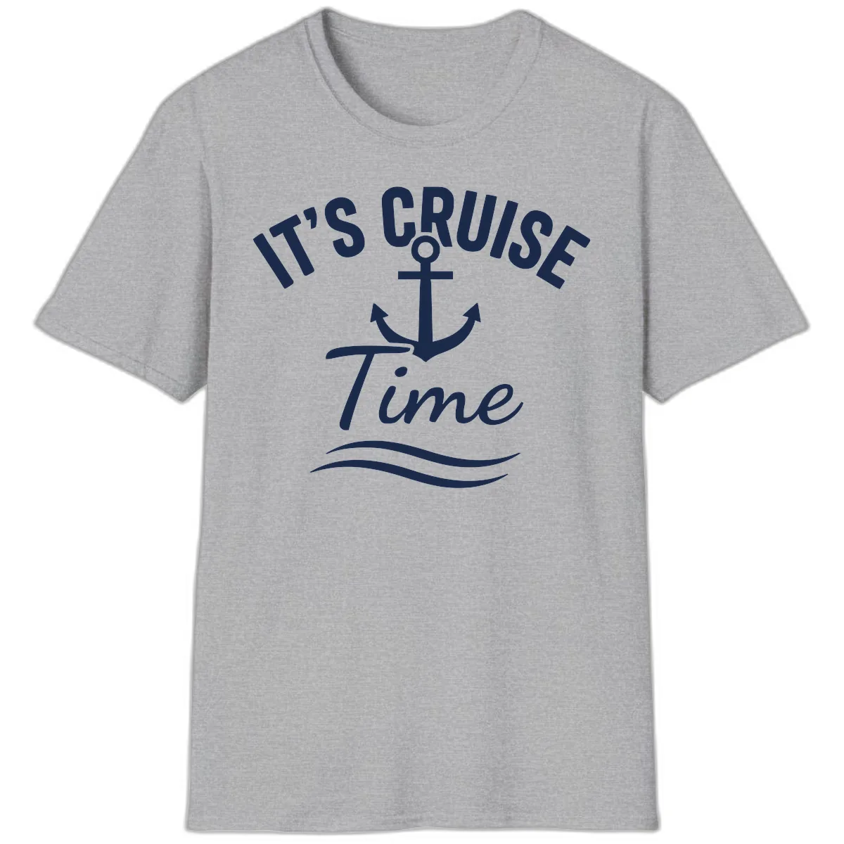 It's Cruise Time Anchor T-Shirt in Sport Grey