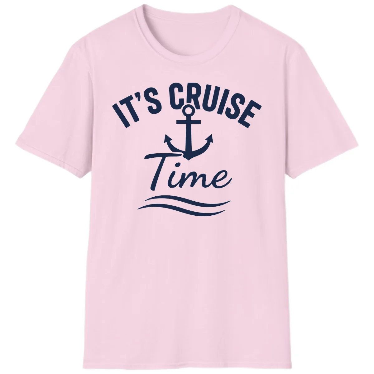 It's Cruise Time Anchor T-Shirt in Light Pink
