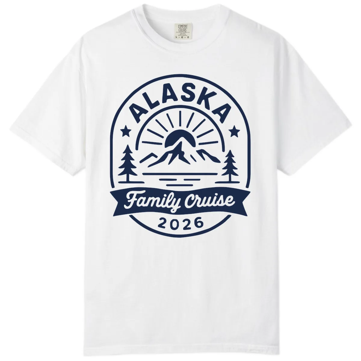Alaska Family Cruise 2026 Badge Comfort Color in White