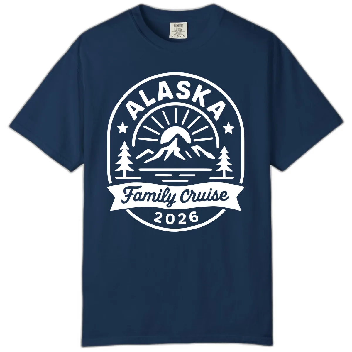 Alaska Family Cruise 2026 Badge Comfort Color in Navy