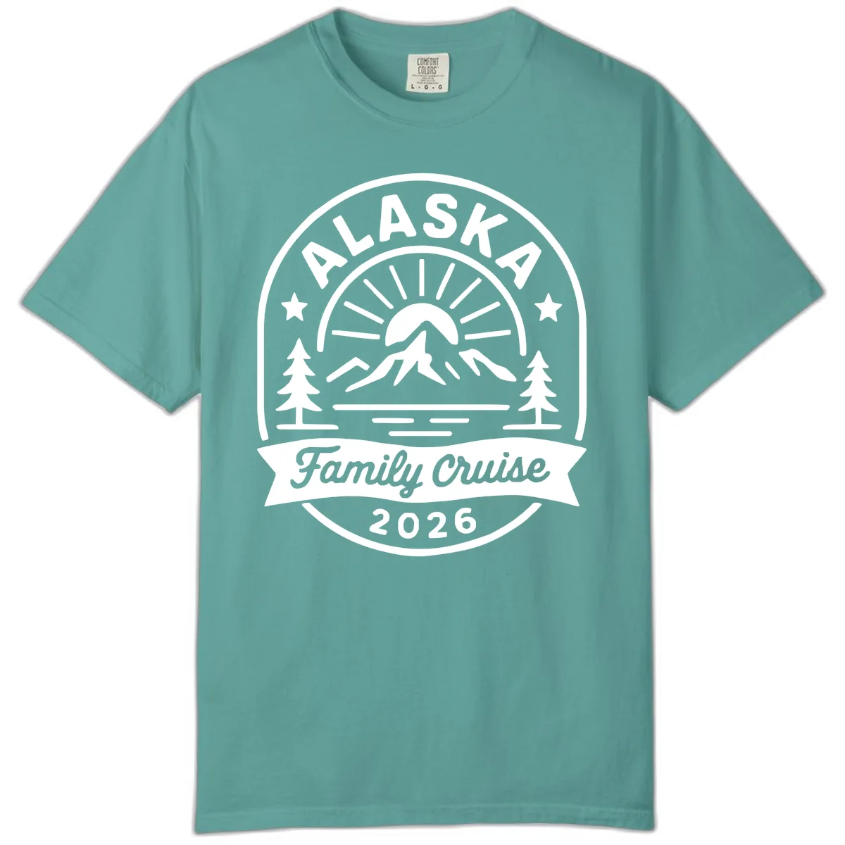Alaska Family Cruise 2026 Badge Comfort Color in Seafoam