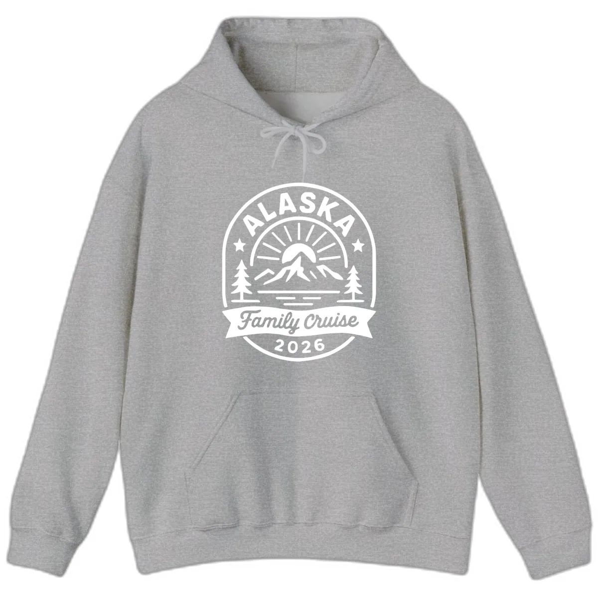 Alaska Family Cruise 2026 Badge Hoodie in Sport Grey