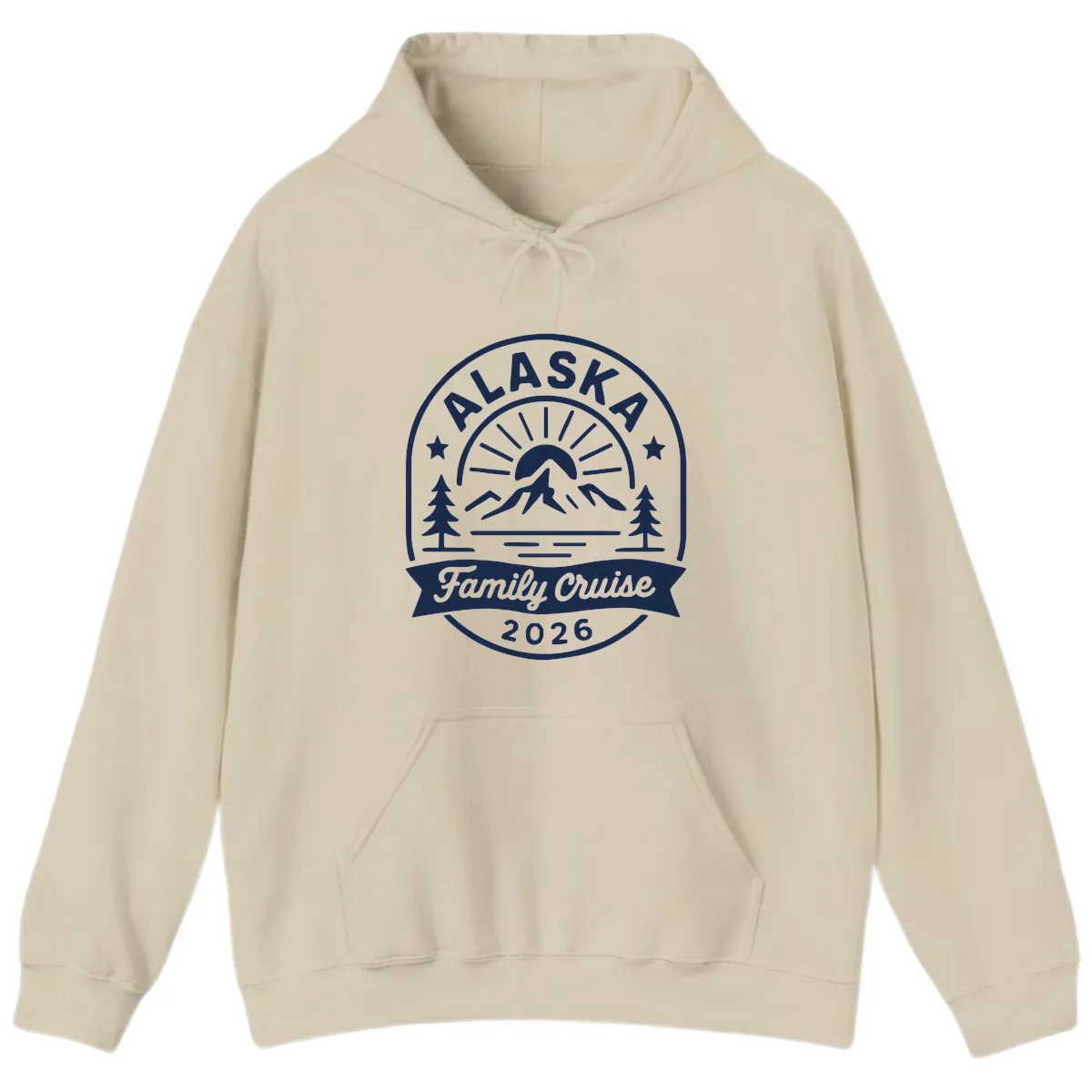 Alaska Family Cruise 2026 Badge Hoodie in Sand