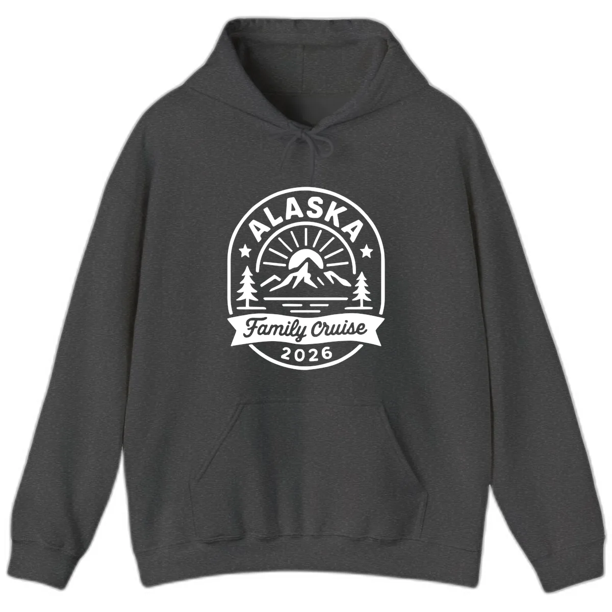 Alaska Family Cruise 2026 Badge Hoodie in Dark Heather