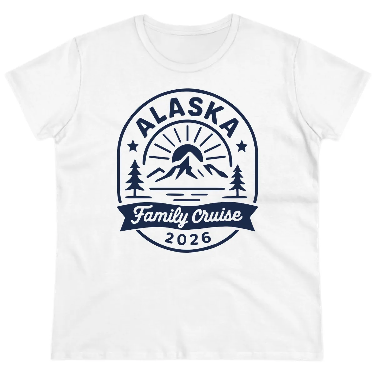 Alaska Family Cruise 2026 Badge Ladies Tee in White