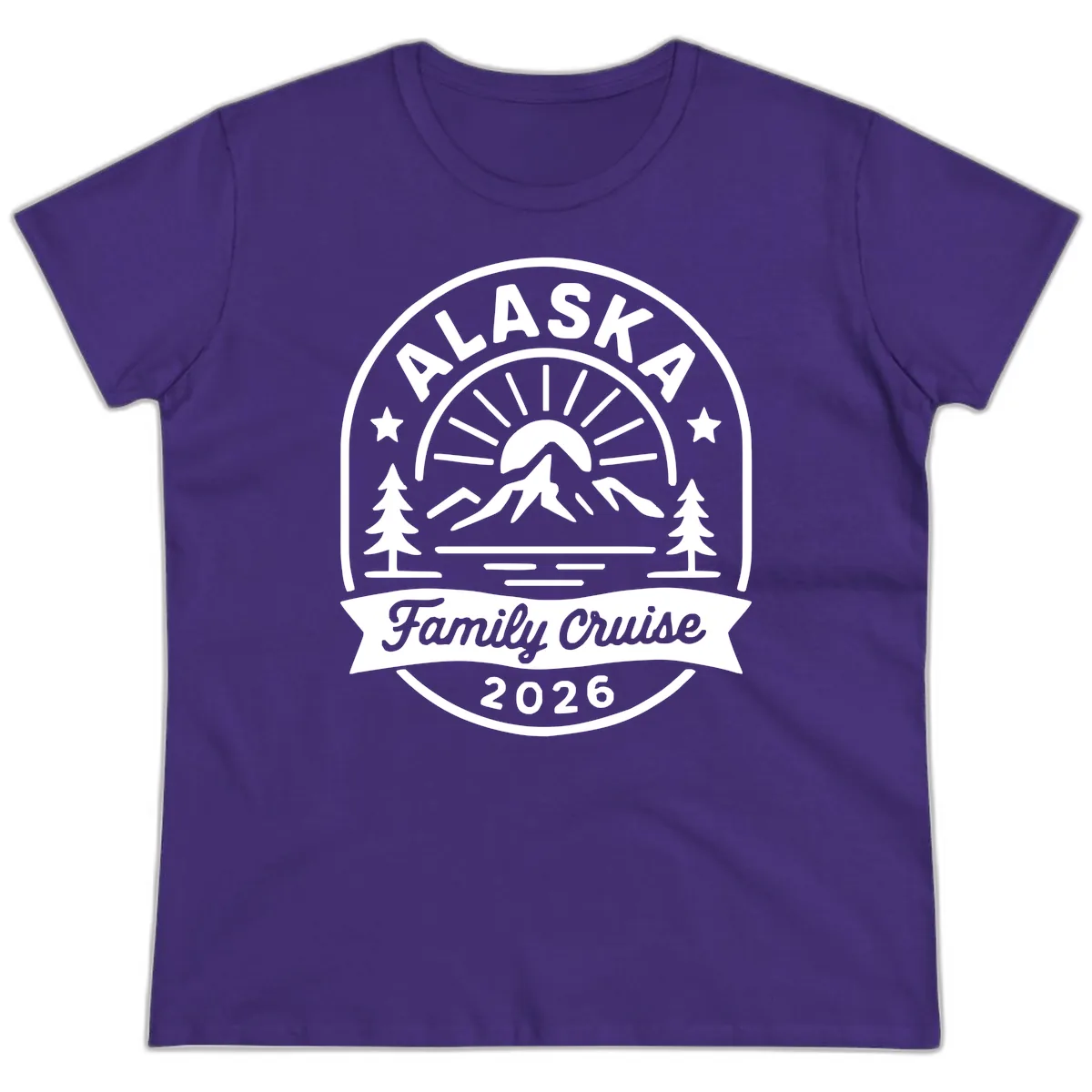 Alaska Family Cruise 2026 Badge Ladies Tee in Purple