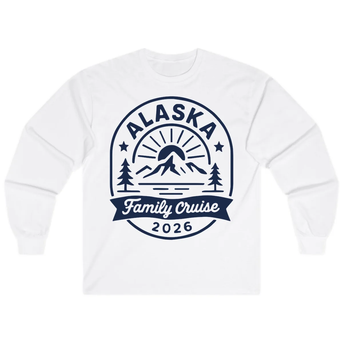 Alaska Family Cruise 2026 Badge Long Sleeve in White