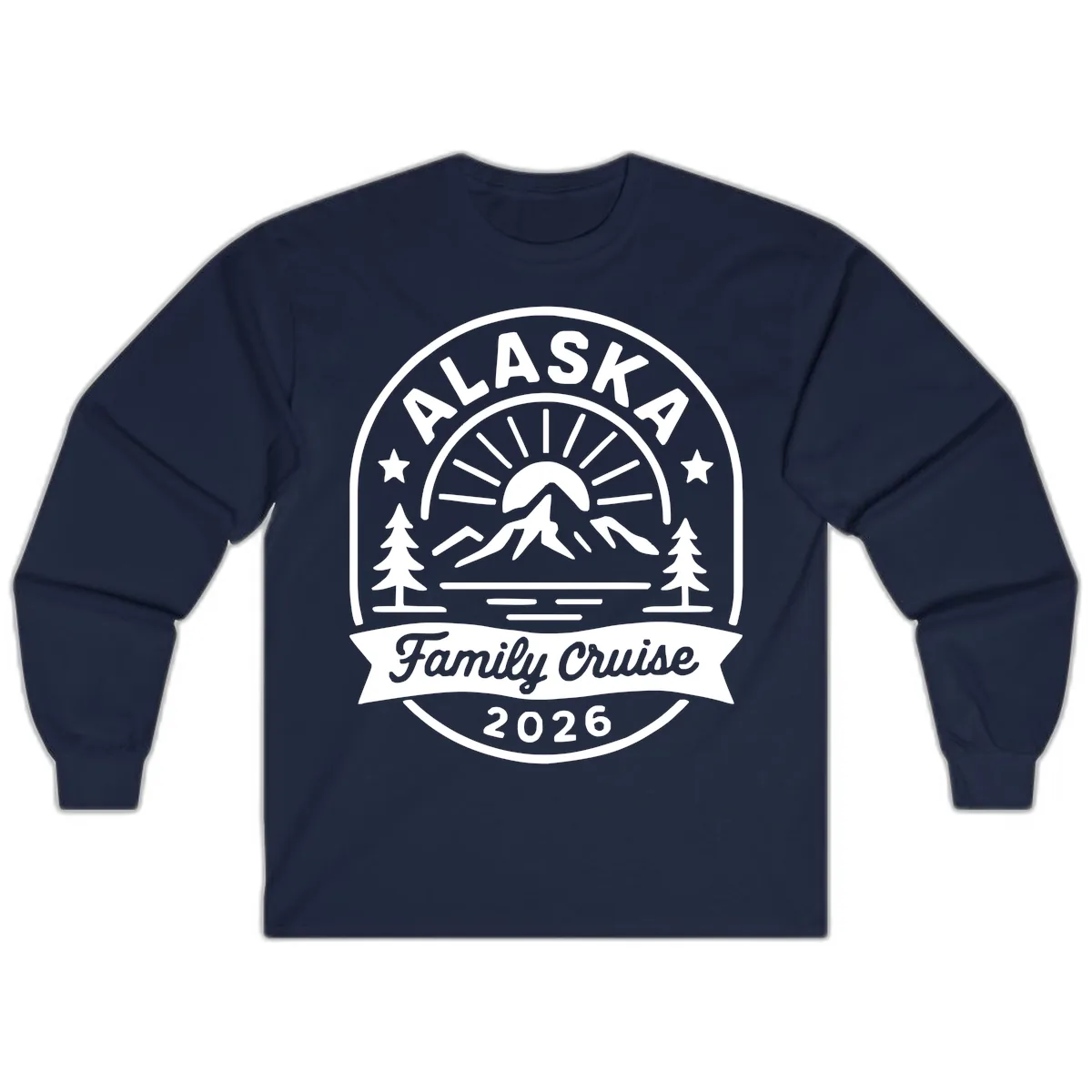 Alaska Family Cruise 2026 Badge Long Sleeve in Navy