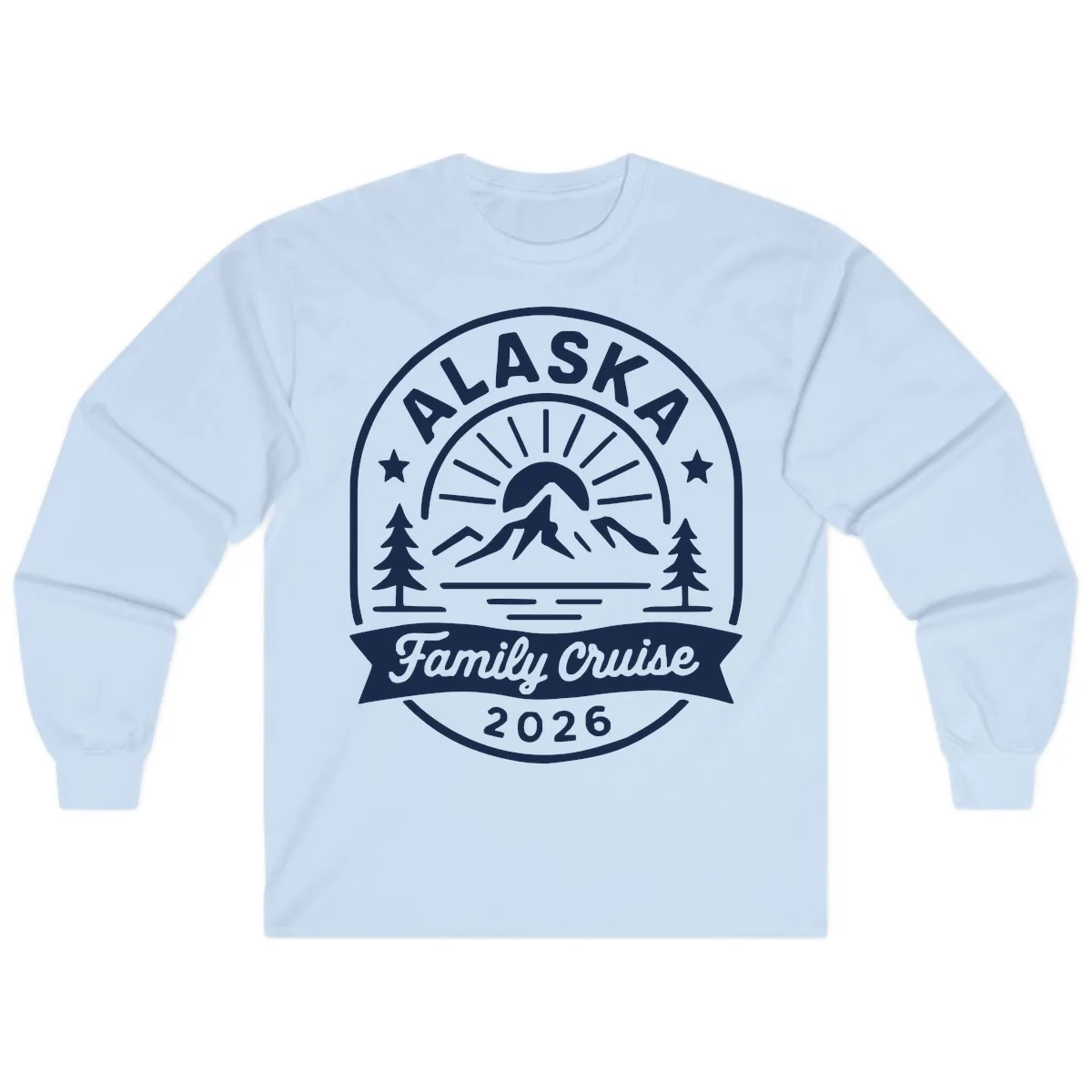 Alaska Family Cruise 2026 Badge Long Sleeve in Light Blue