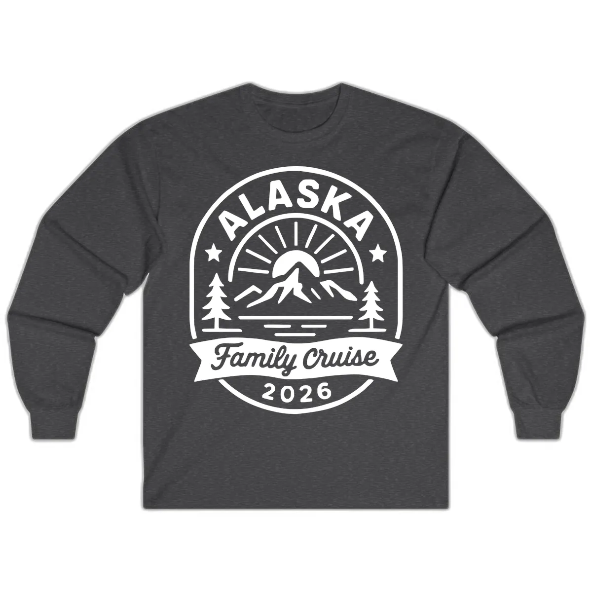 Alaska Family Cruise 2026 Badge Long Sleeve in Dark Heather