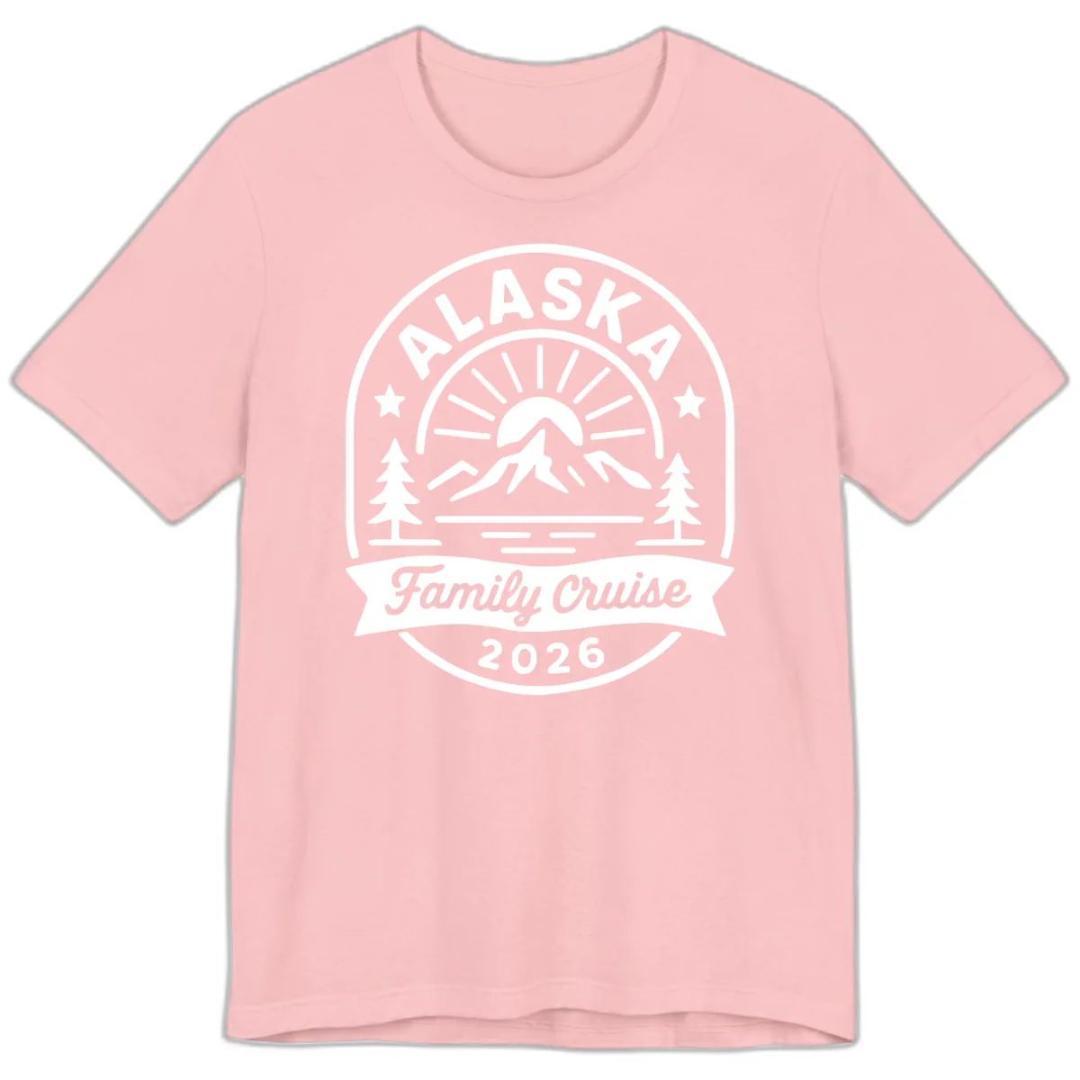 Alaska Family Cruise 2026 Badge Premium T-Shirt in Pink