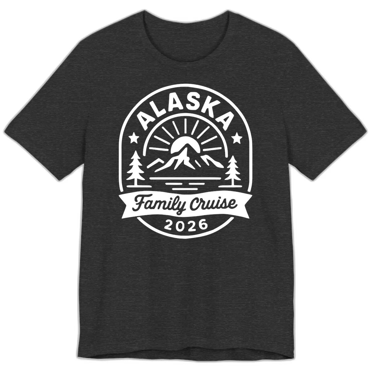 Alaska Family Cruise 2026 Badge Premium T-Shirt in Dark Grey Heather