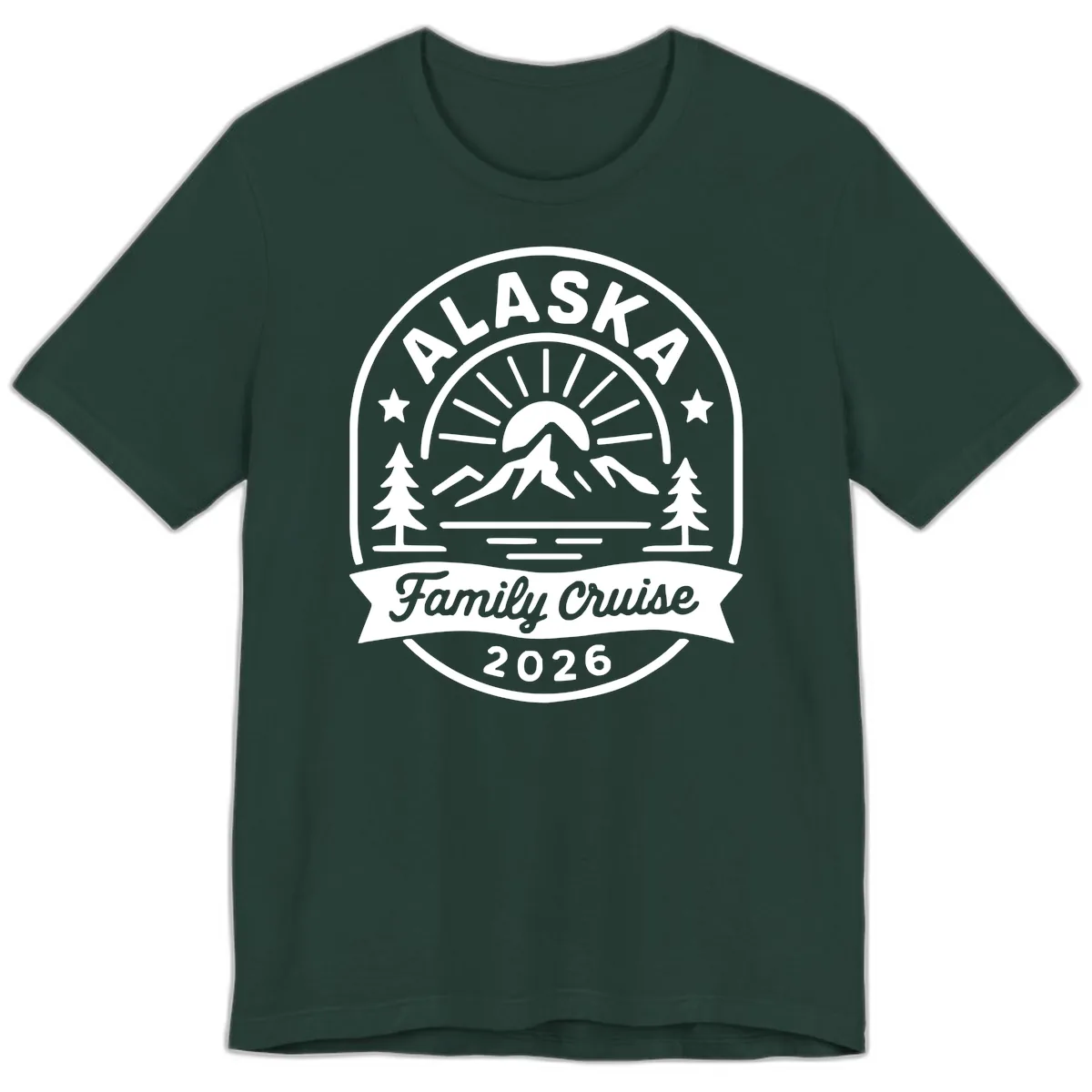 Alaska Family Cruise 2026 Badge Premium T-Shirt in Forest