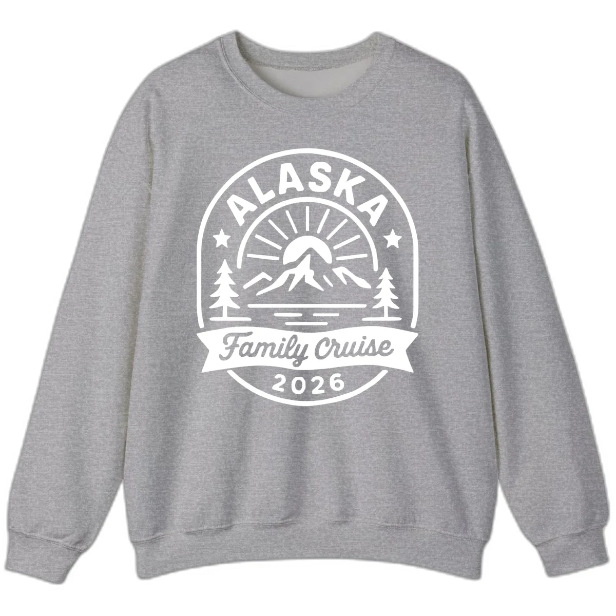 Alaska Family Cruise 2026 Badge Sweatshirt in Sport Grey