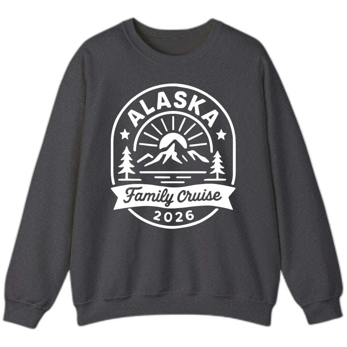 Alaska Family Cruise 2026 Badge Sweatshirt in Dark Heather