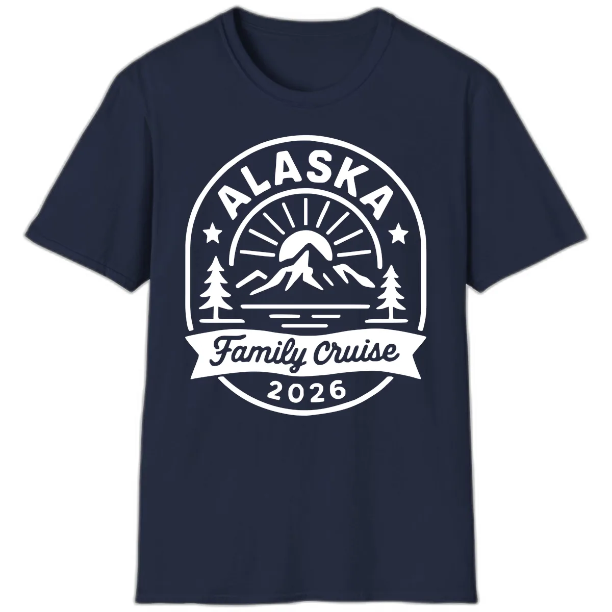 Alaska Family Cruise 2026 Badge T-Shirt in Navy