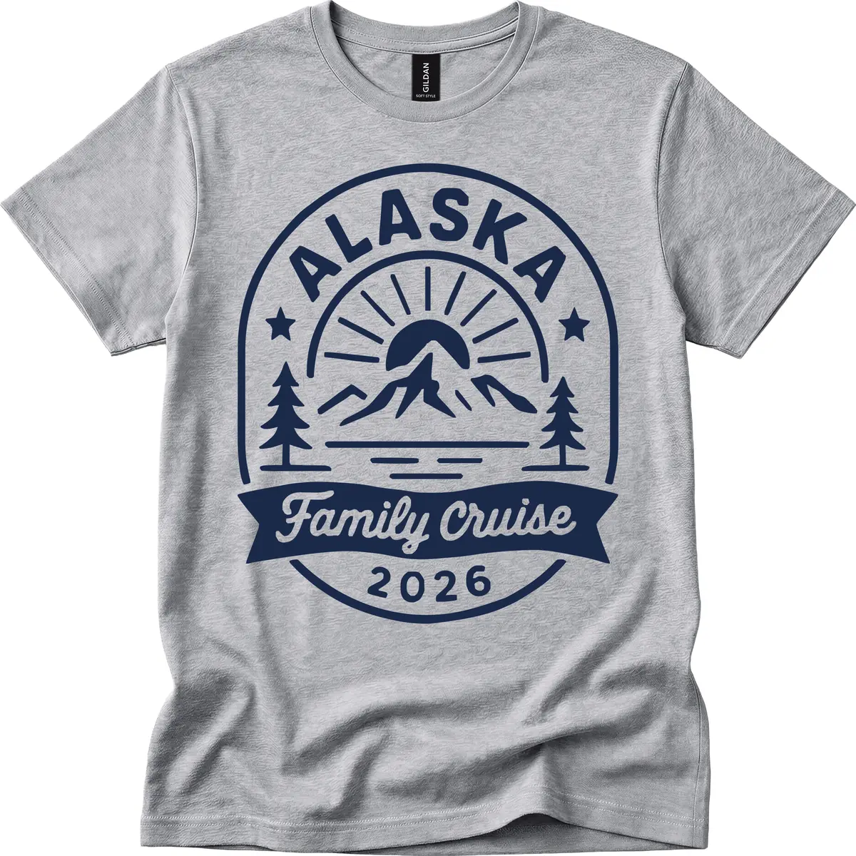 Alaska Family Cruise 2026 Badge T-Shirt in Sport Grey