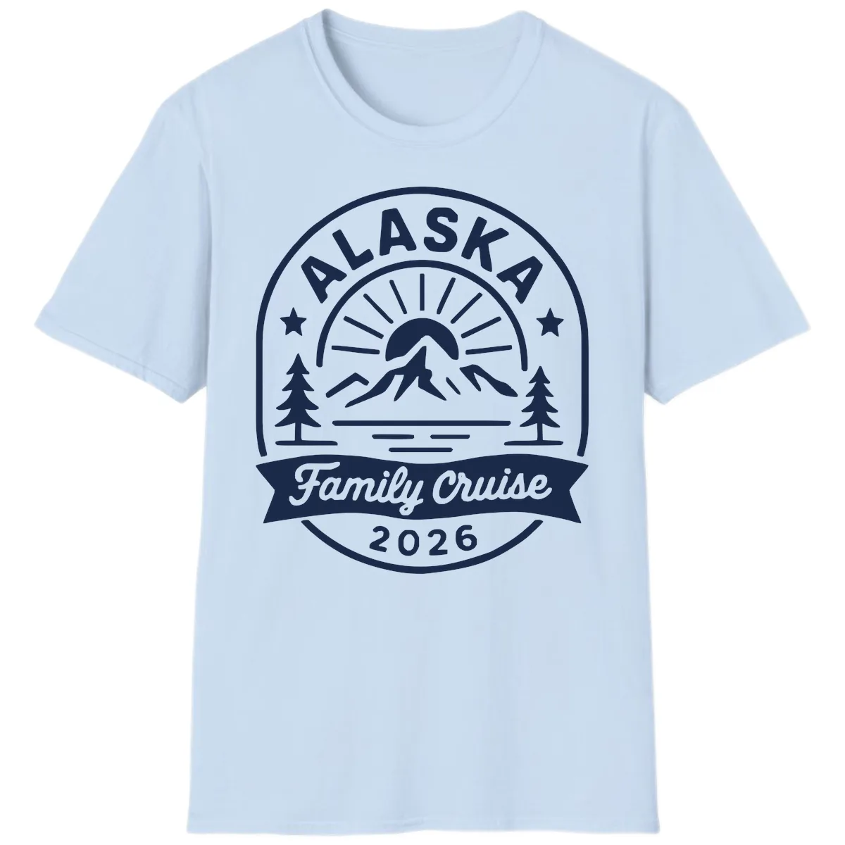 Alaska Family Cruise 2026 Badge T-Shirt in Light Blue