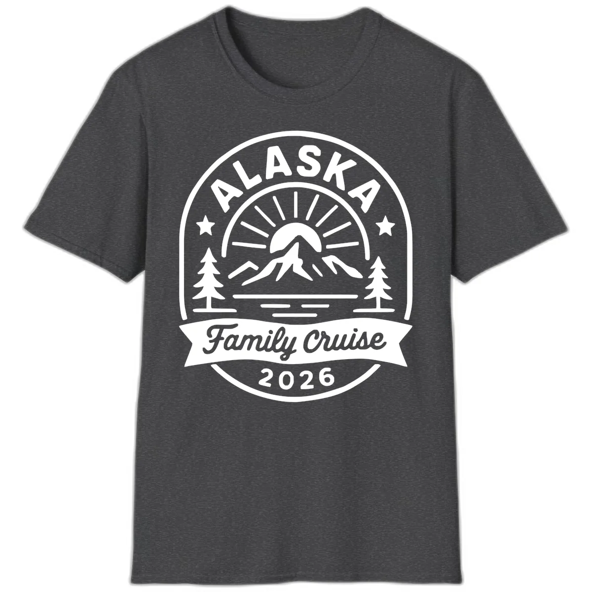 Alaska Family Cruise 2026 Badge T-Shirt in Dark Heather