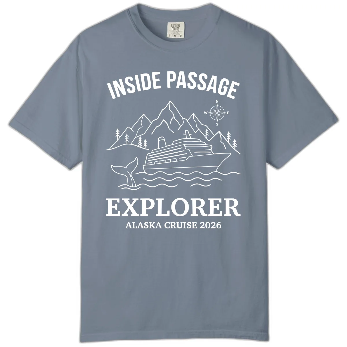 Inside Passage Explorer Alaska Cruise 2026 Comfort Color in Blue Jean