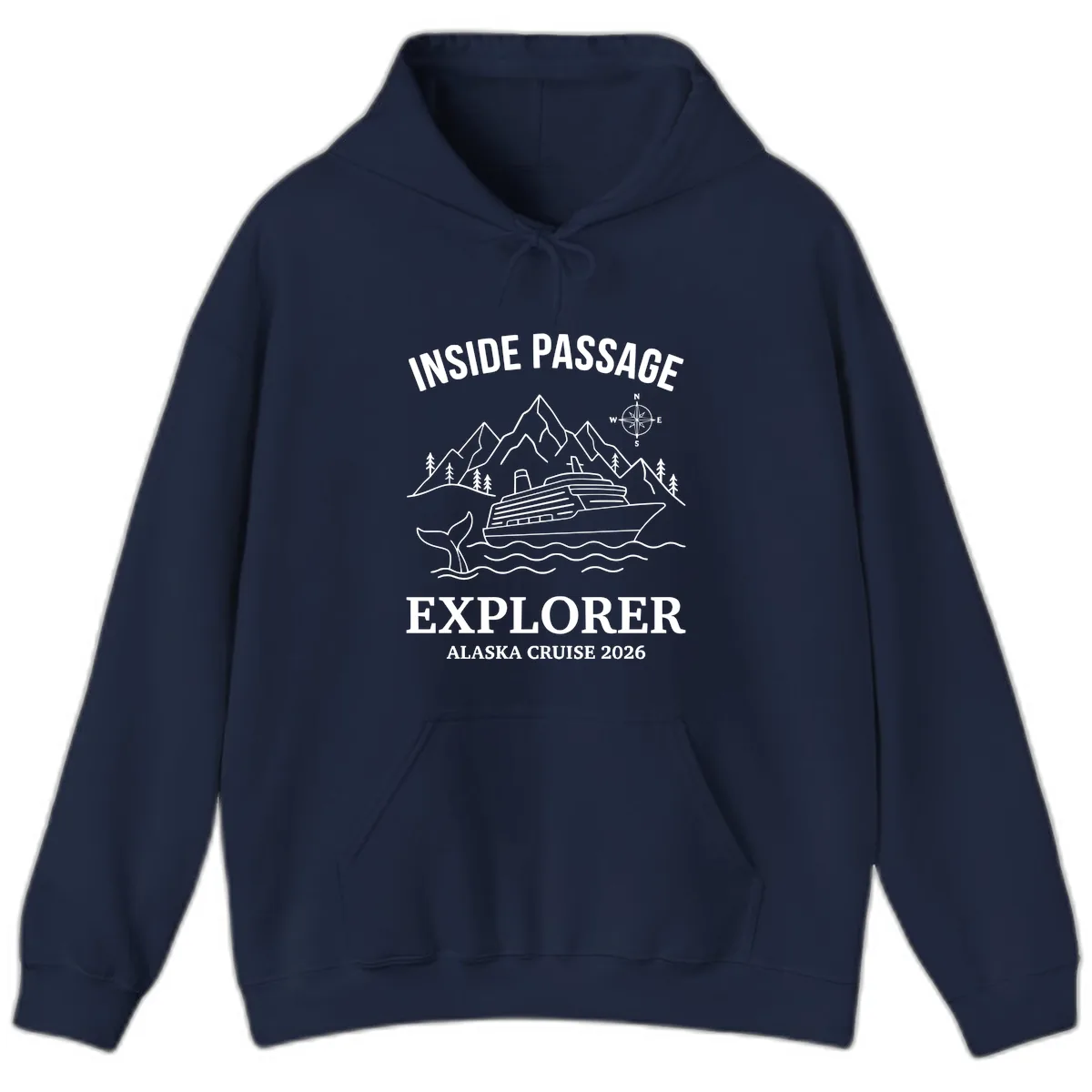 Inside Passage Explorer Alaska Cruise 2026 Hoodie in Navy