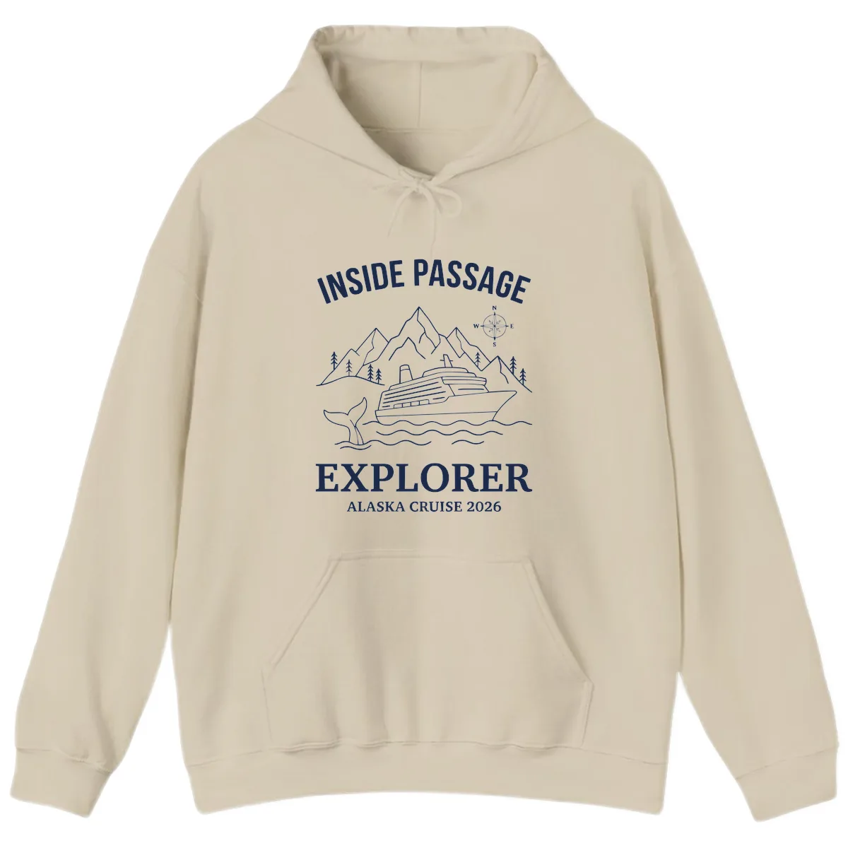 Inside Passage Explorer Alaska Cruise 2026 Hoodie in Sand