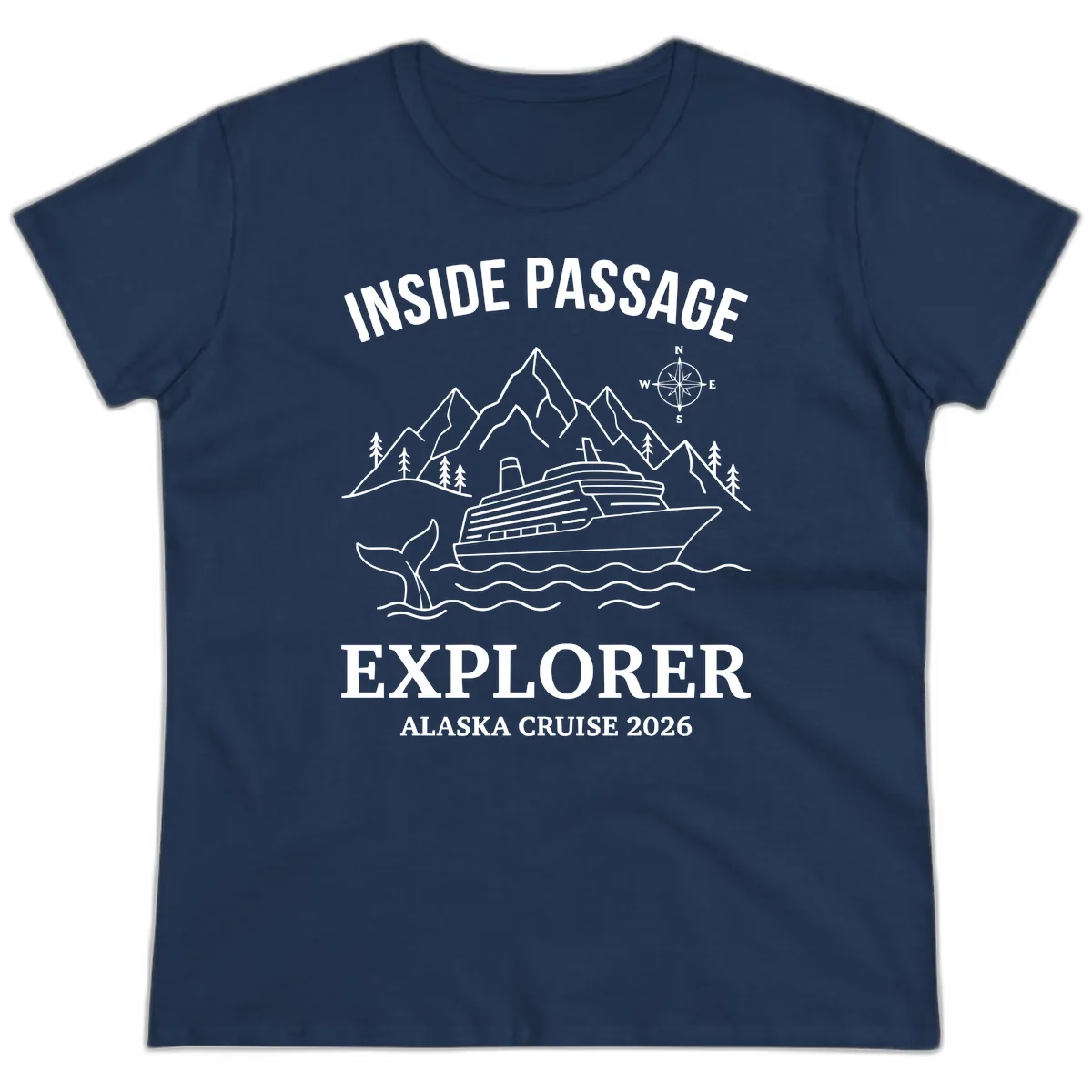 Inside Passage Explorer Alaska Cruise 2026 Ladies Tee in Navy