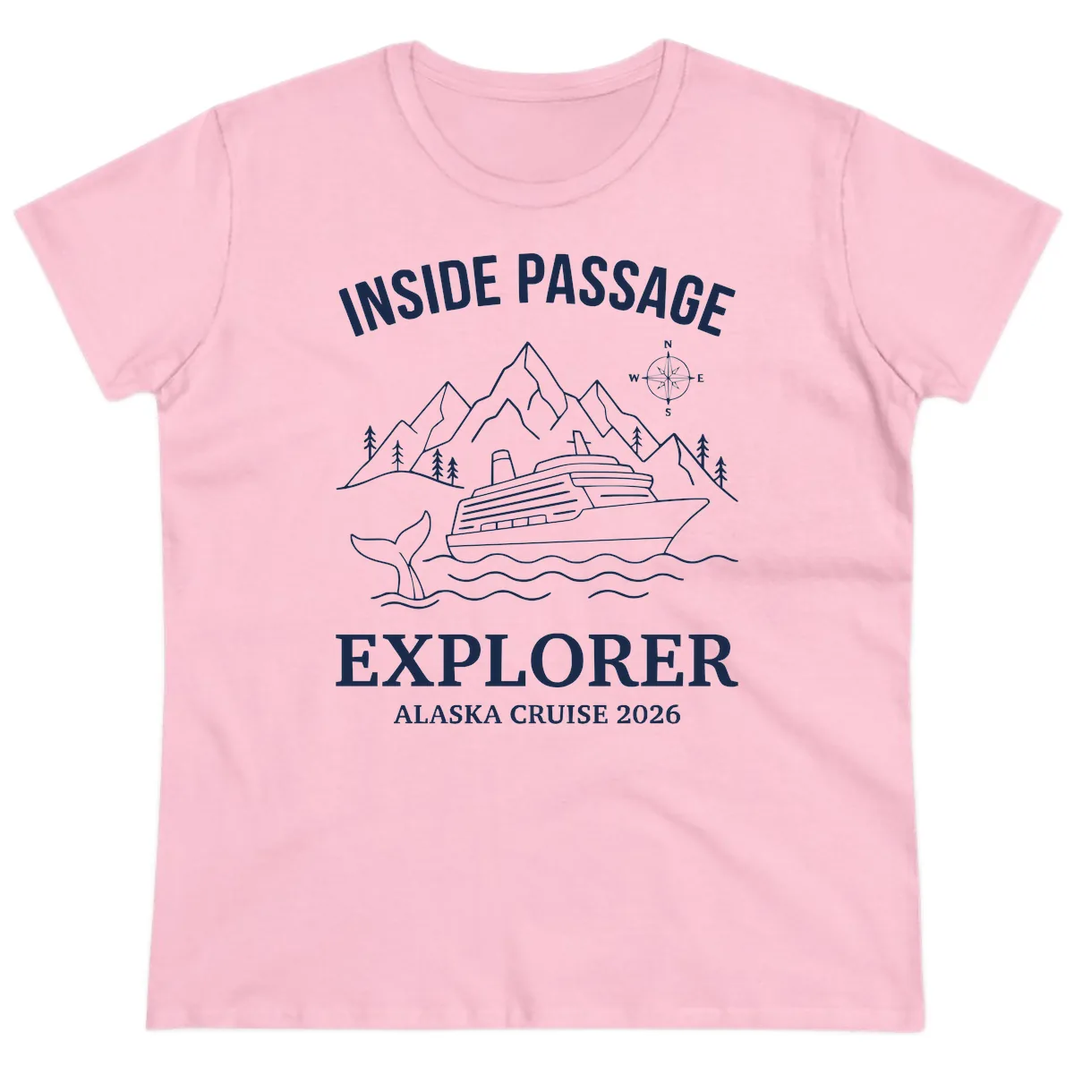 Inside Passage Explorer Alaska Cruise 2026 Ladies Tee in Light Pink