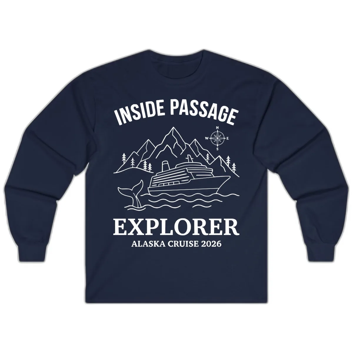 Inside Passage Explorer Alaska Cruise 2026 Long Sleeve in Navy