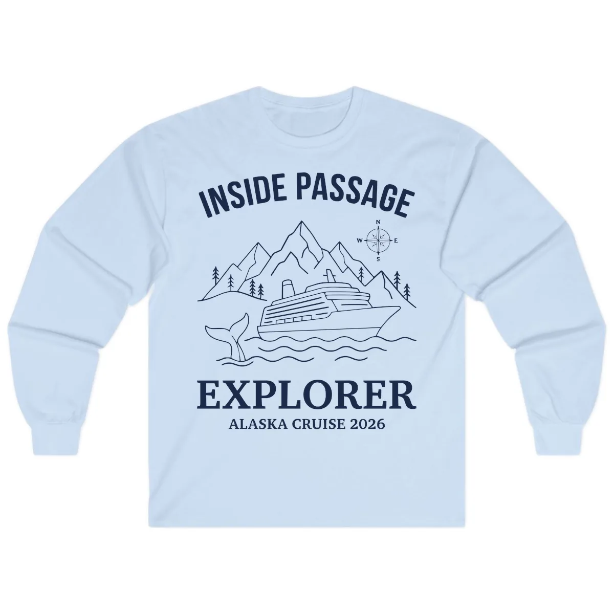 Inside Passage Explorer Alaska Cruise 2026 Long Sleeve in Light Blue