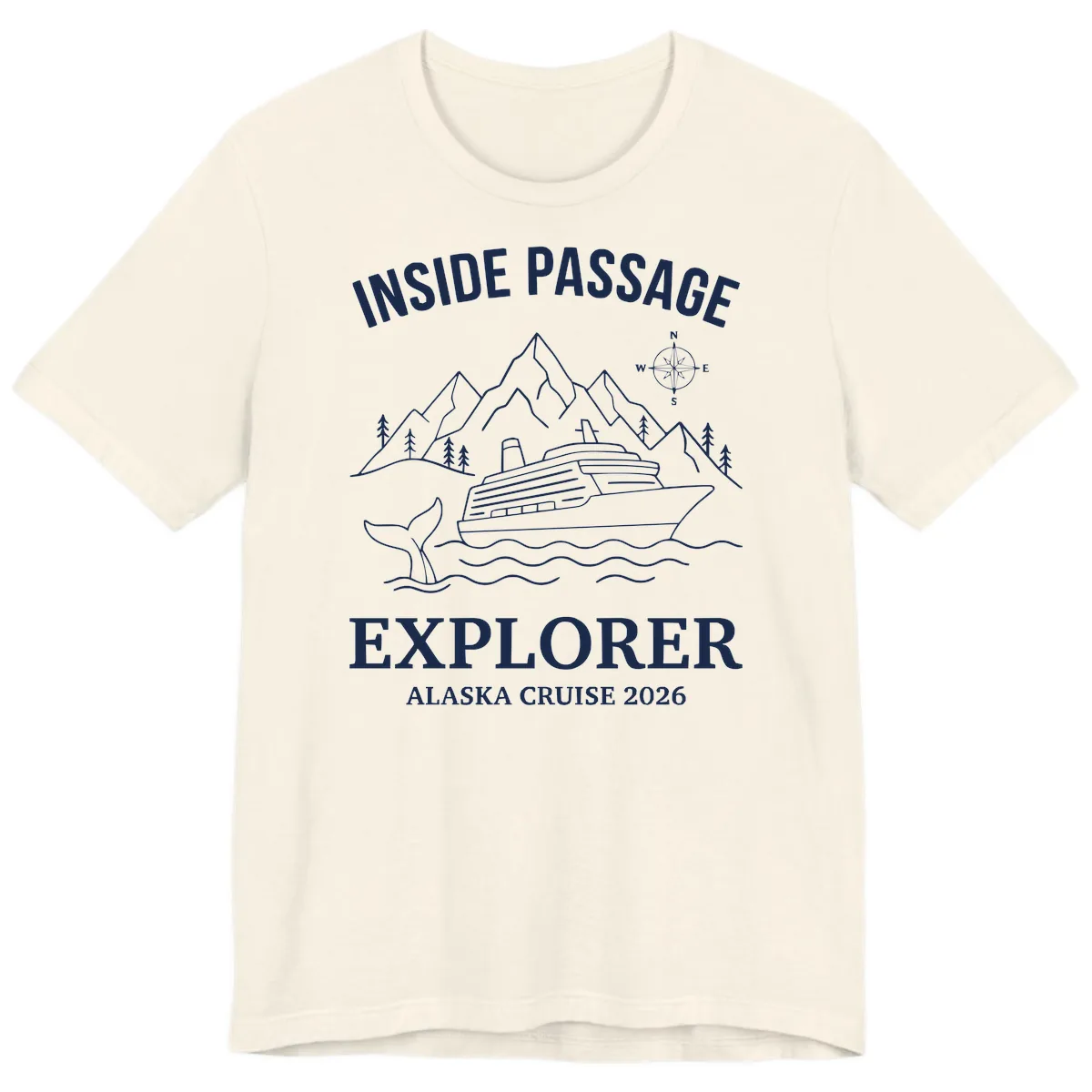 Inside Passage Explorer Alaska Cruise 2026 Premium T-Shirt in Natural