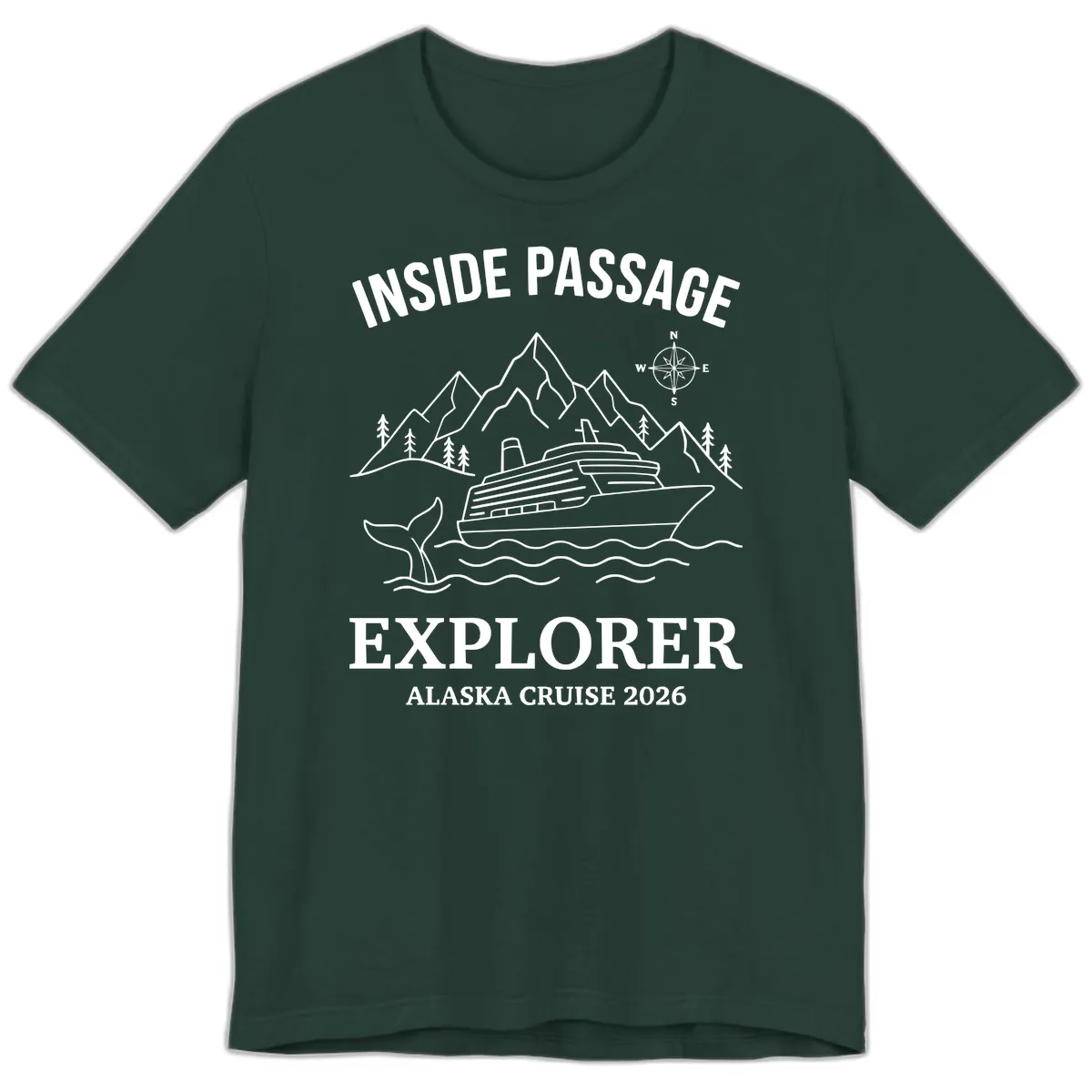 Inside Passage Explorer Alaska Cruise 2026 Premium T-Shirt in Forest