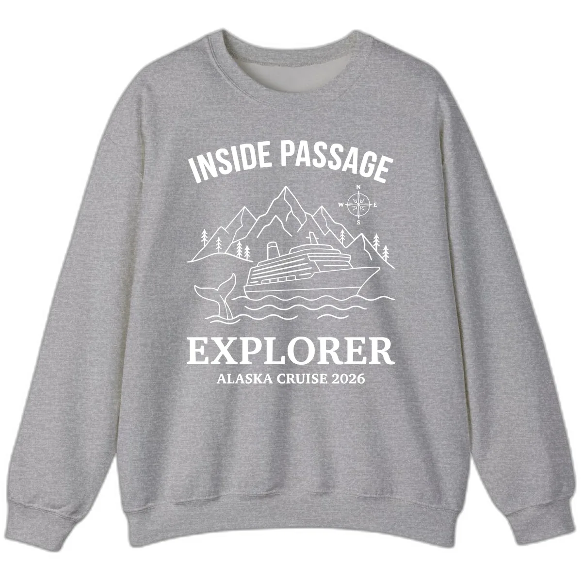 Inside Passage Explorer Alaska Cruise 2026 Sweatshirt in Sport Grey