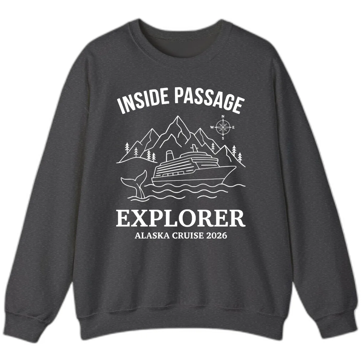 Inside Passage Explorer Alaska Cruise 2026 Sweatshirt in Dark Heather