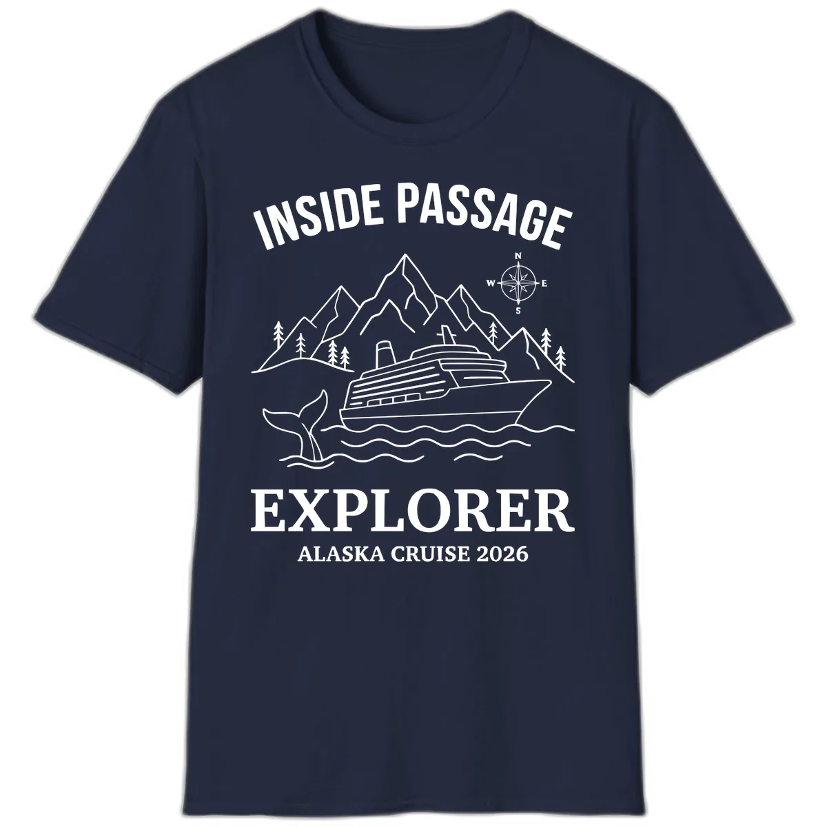 Inside Passage Explorer Alaska Cruise 2026 T-Shirt in Navy