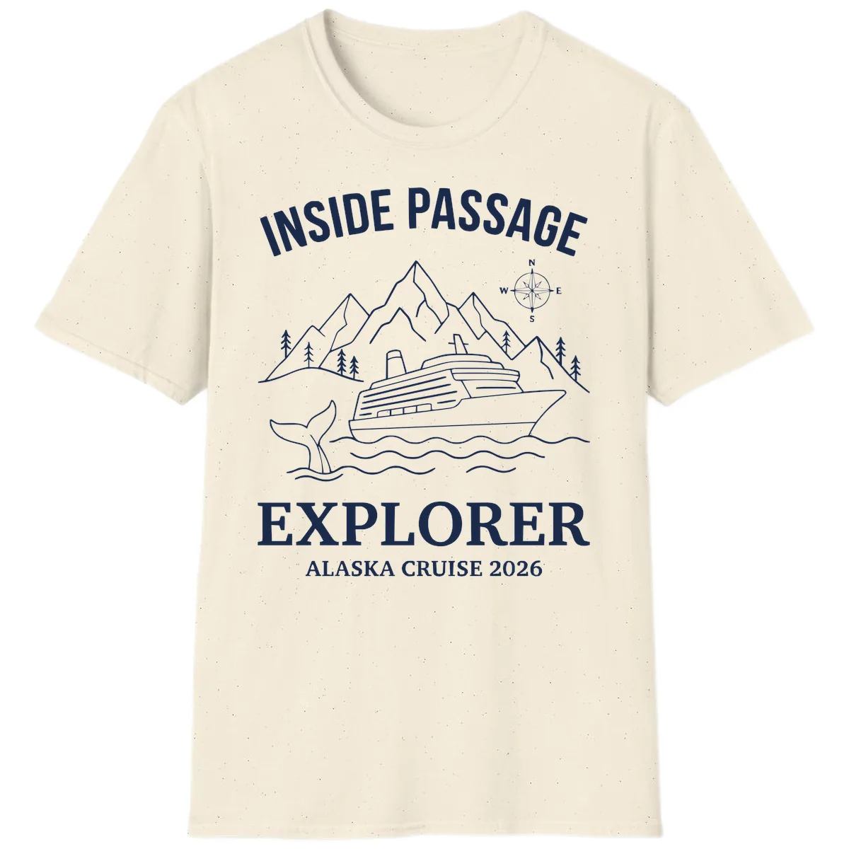 Inside Passage Explorer Alaska Cruise 2026 T-Shirt in Natural