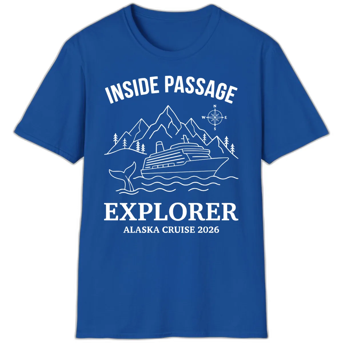 Inside Passage Explorer Alaska Cruise 2026 T-Shirt in Royal