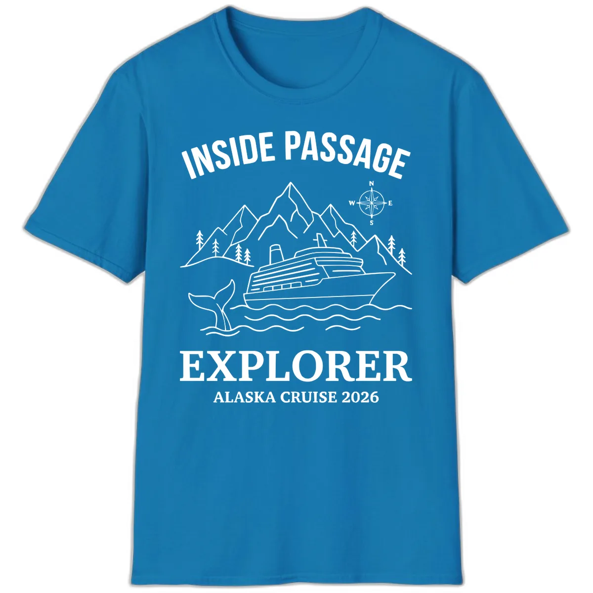 Inside Passage Explorer Alaska Cruise 2026 T-Shirt in Sapphire