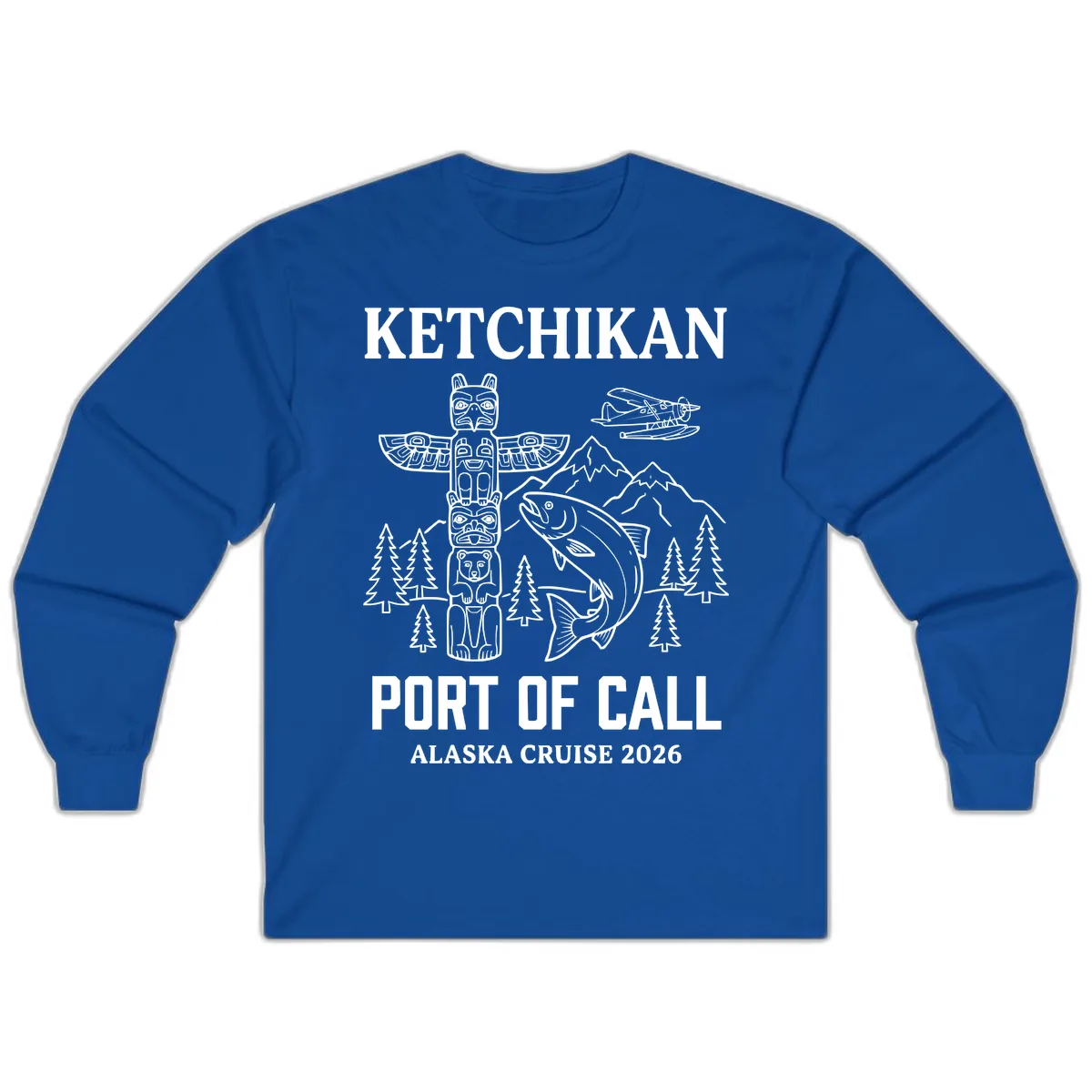 Ketchikan Port Of Call Alaska Cruise Long Sleeve in Royal
