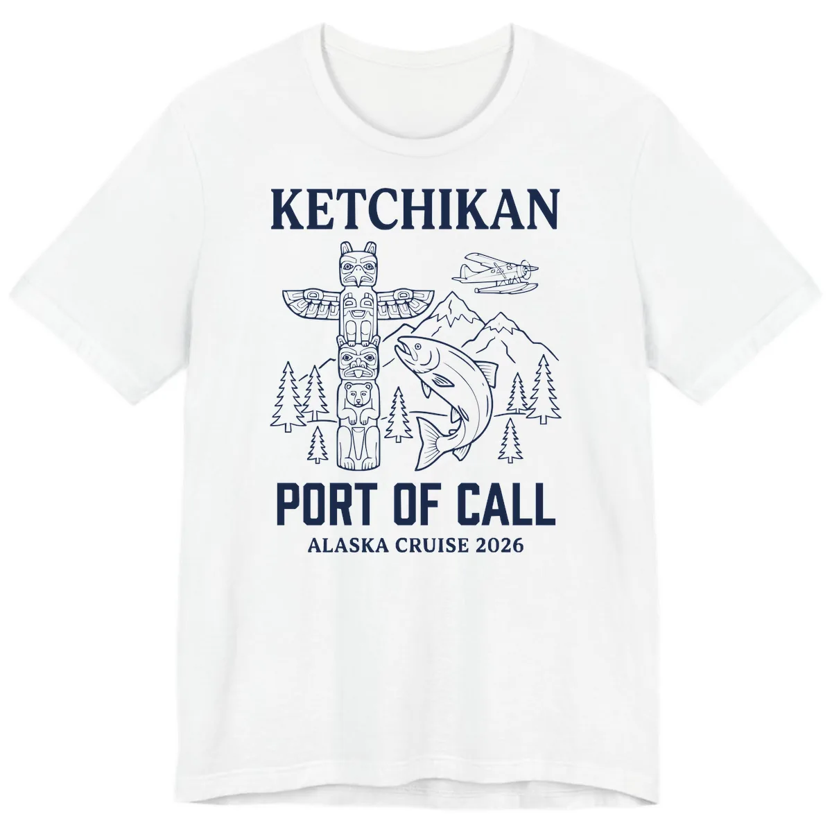 Ketchikan Port Of Call Alaska Cruise Premium T-Shirt in White