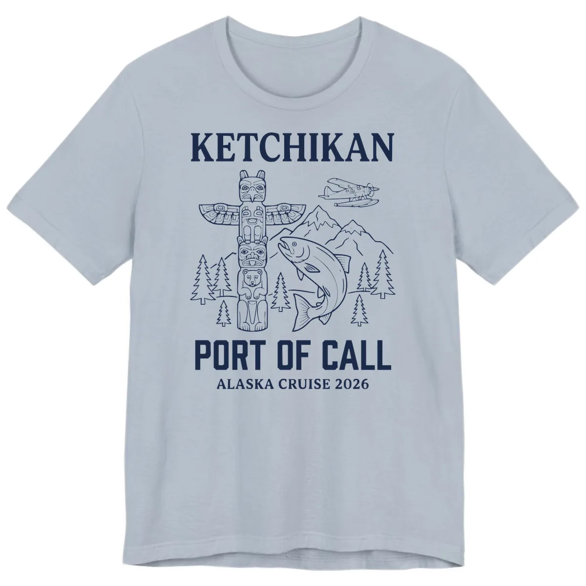 Ketchikan Port Of Call Alaska Cruise Premium T-Shirt in Light Blue