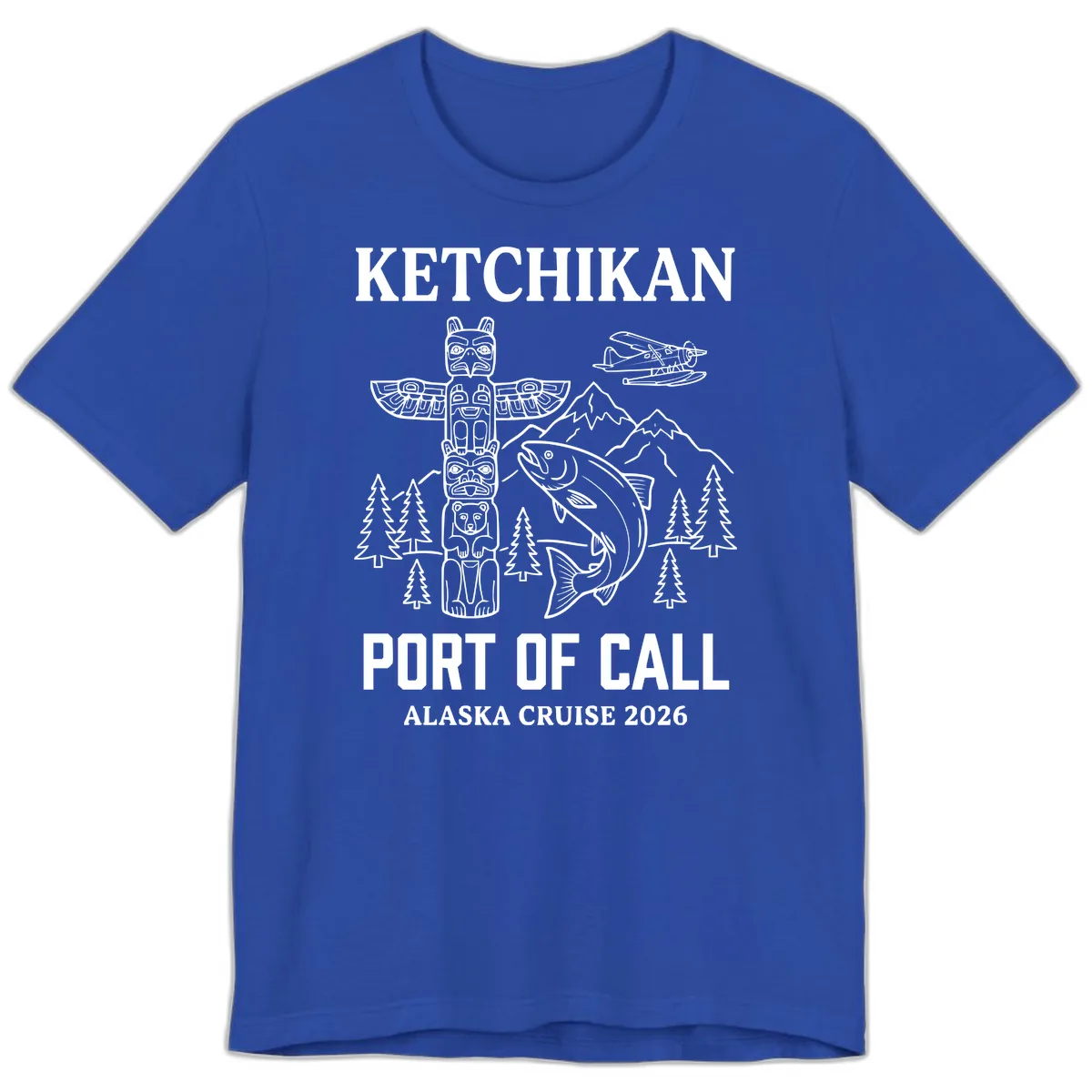 Ketchikan Port Of Call Alaska Cruise Premium T-Shirt in True Royal